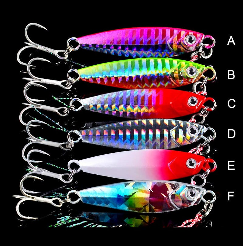 Dyxssm Jigs Fishing Spoons Hard Lures Spinners Jigging Bait 7g 10g 15g 20g 30g (Pack of 6) (20g/0.71oz) - Image 5